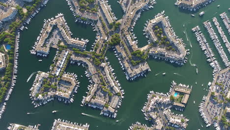 Aerial-drone-view-of-the-biggest-marina-in-Europe.-Port-Camargue-France
